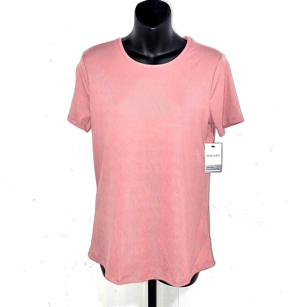 (NWT) Nine West Soft Spun Crewneck Mauve Tee Size Small